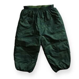 Patagonia green stripe / green quilted reversible toddler snow pants